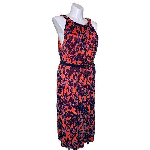 Tommy Hilfiger NWOT Floral Chiffon Halter Midi Dress, Multicolor Women’s 24W - Picture 4 of 11